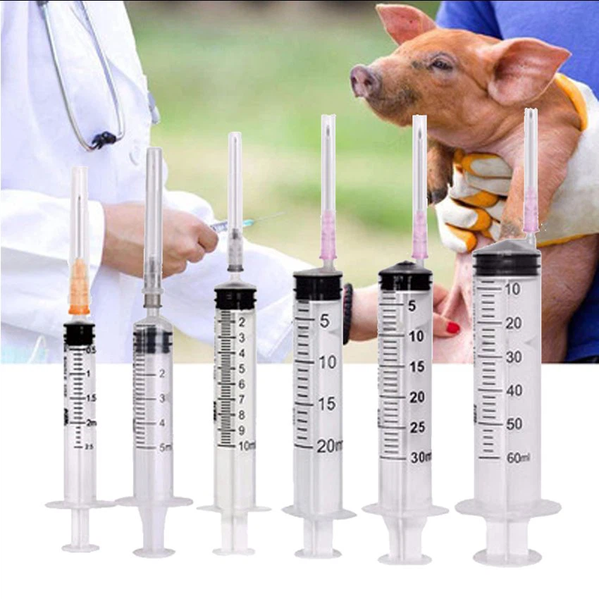 detail of 5ml veterinary disposable syringe