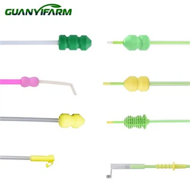 Tubo de semen con punta de espuma para cerdas